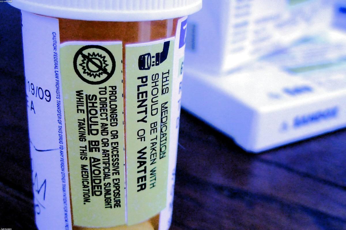 Medications stored neatly in their original labeled containers